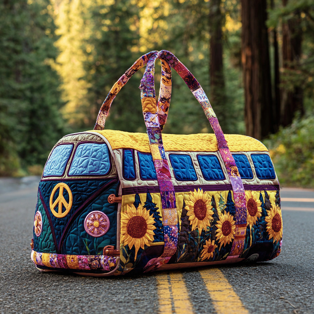 Bolso de viaje acolchado con estampado viaje colorido