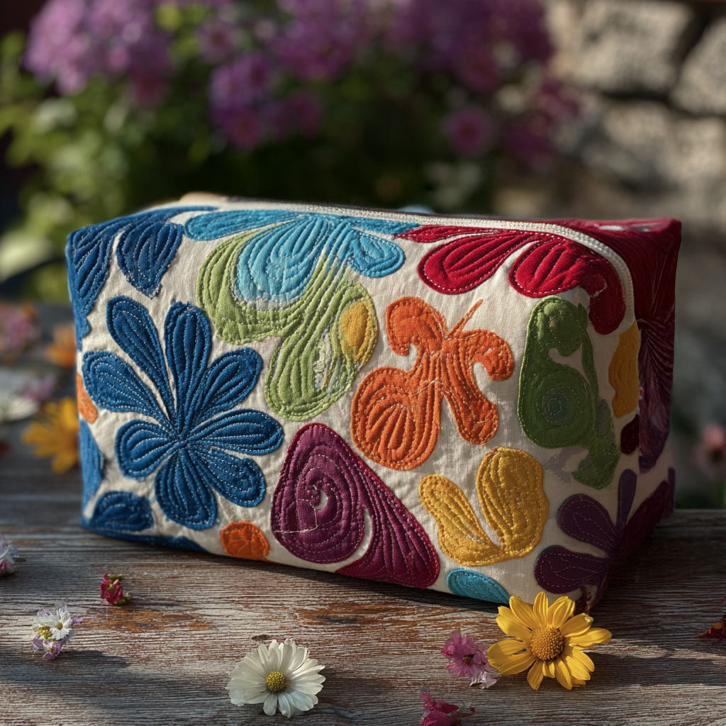Cosmetiquera acolchada con estampado brillo de armonía