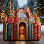 Bolso de viaje acolchado con estampado biblioteca oculta