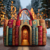 Bolso de viaje acolchado con estampado biblioteca oculta