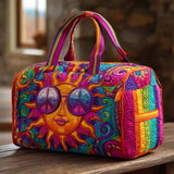 Bolso de viaje acolchado con estampado soleada hippie y alegre