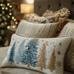 Funda de almohada acolchada con estampado bosque festivo