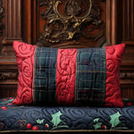 Funda de almohada acolchada con estampado corazón festivo