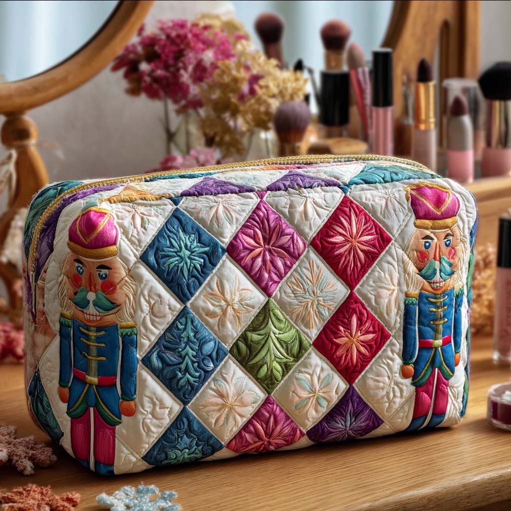 Cosmetiquera acolchada con estampado guardián de fiesta