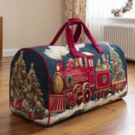 Bolso de viaje acolchado con estampado tren de navidad