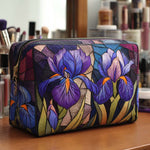 Cosmetiquera acolchada con estampado iris charme