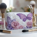 Cosmetiquera acolchada con estampado lavanda encantadora