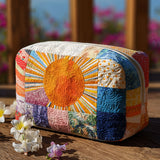 Cosmetiquera acolchada con estampado sol perezoso