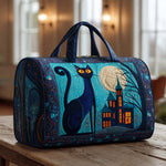Bolso de viaje acolchado con estampado gatos a medianoche