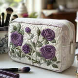 Cosmetiquera acolchada con estampado flores de luna