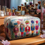 Cosmetiquera acolchada con estampado tesoro de cascanueces