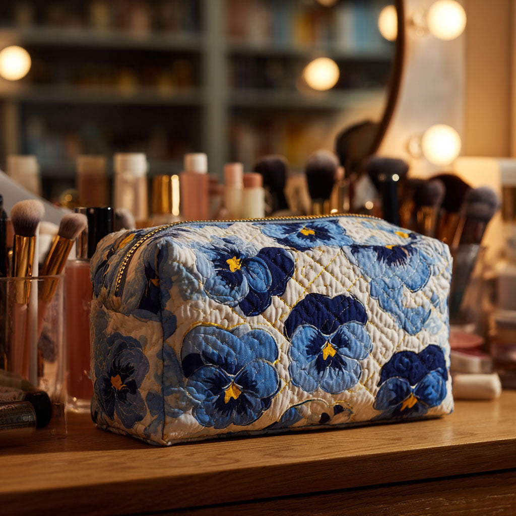 Cosmetiquera acolchada con estampado brisa de pensamientos
