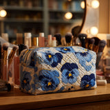 Cosmetiquera acolchada con estampado brisa de pensamientos
