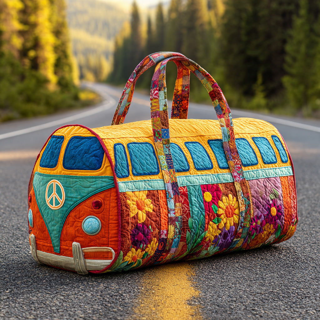 Bolso de viaje acolchado con estampado autobús de la paz
