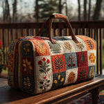 Bolso de viaje acolchado con estampado serenata de flores