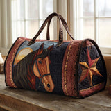 Bolso de viaje acolchado con estampado caballo de pradera