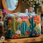 Cosmetiquera acolchada con estampado fantasía punzante