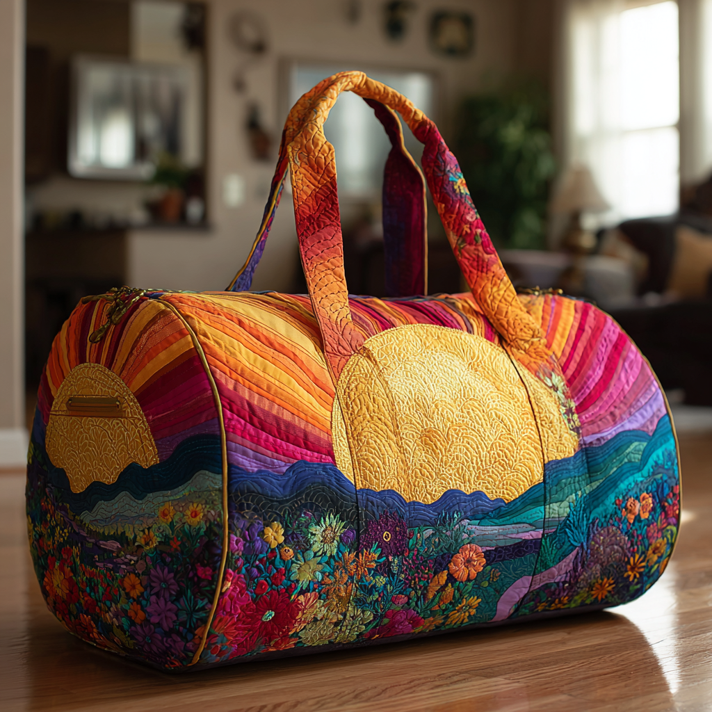 Bolso de viaje acolchado con estampado sendero brillante