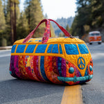 Bolso de viaje acolchado con estampado viaje arcoíris