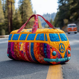 Bolso de viaje acolchado con estampado viaje arcoíris