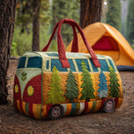 Bolso de viaje acolchado con estampado autobús retro