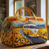 Bolso de viaje acolchado con estampado clásico al borde de la carretera