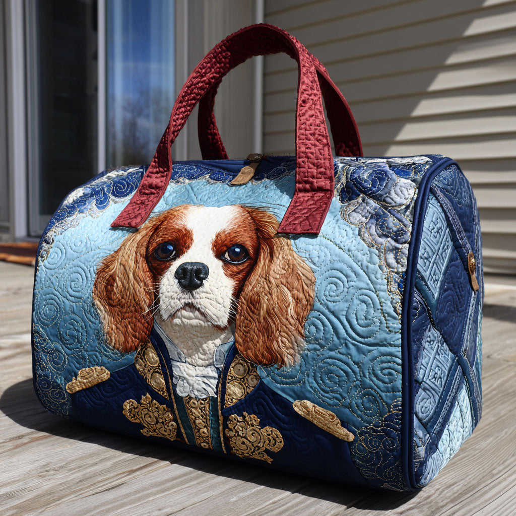 Bolso de viaje acolchado con estampado spaniel real