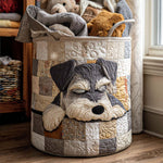 Canasta de ropa acolchada con estampado schnauzer durmiendo