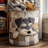 Canasta de ropa acolchada con estampado schnauzer durmiendo