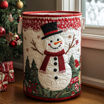 Canasta de ropa acolchada con estampado alegría de muñeco de nieve