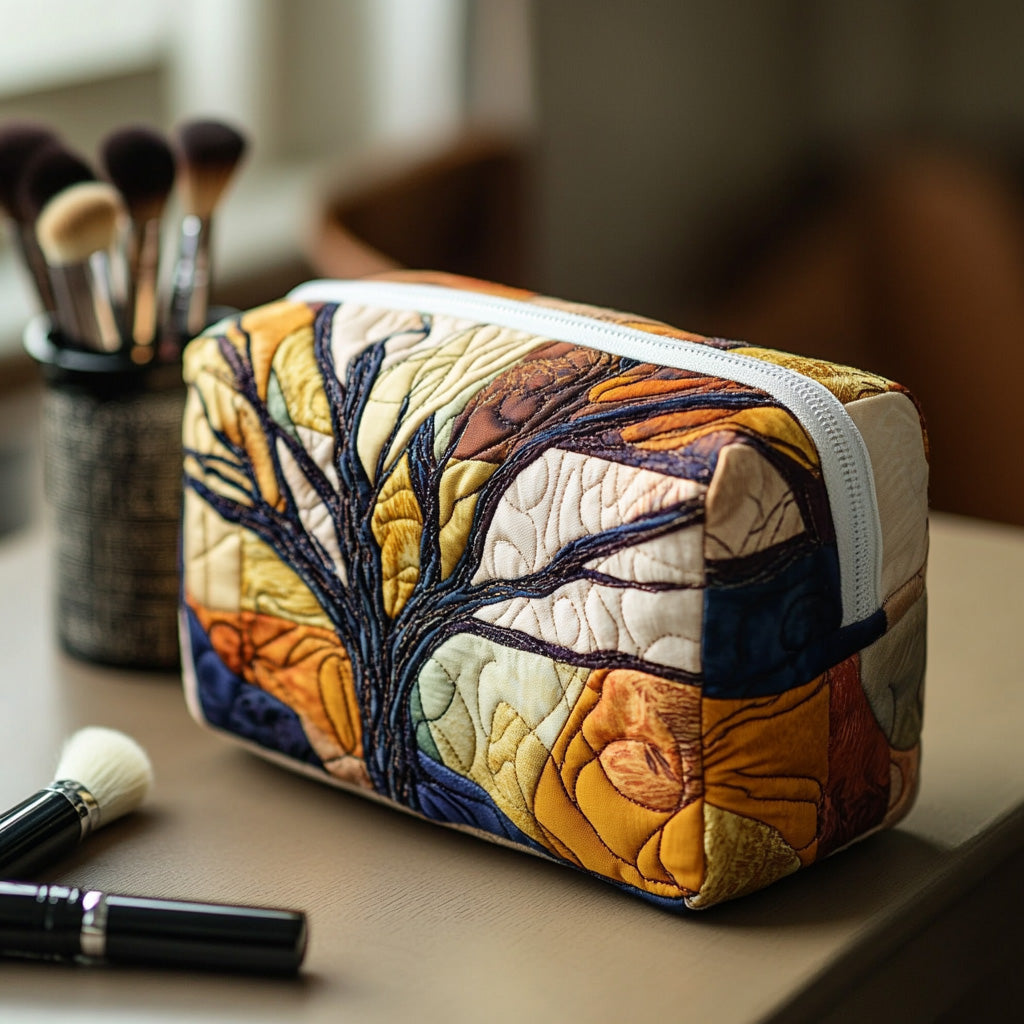 Cosmetiquera acolchada con estampado ramas del alma