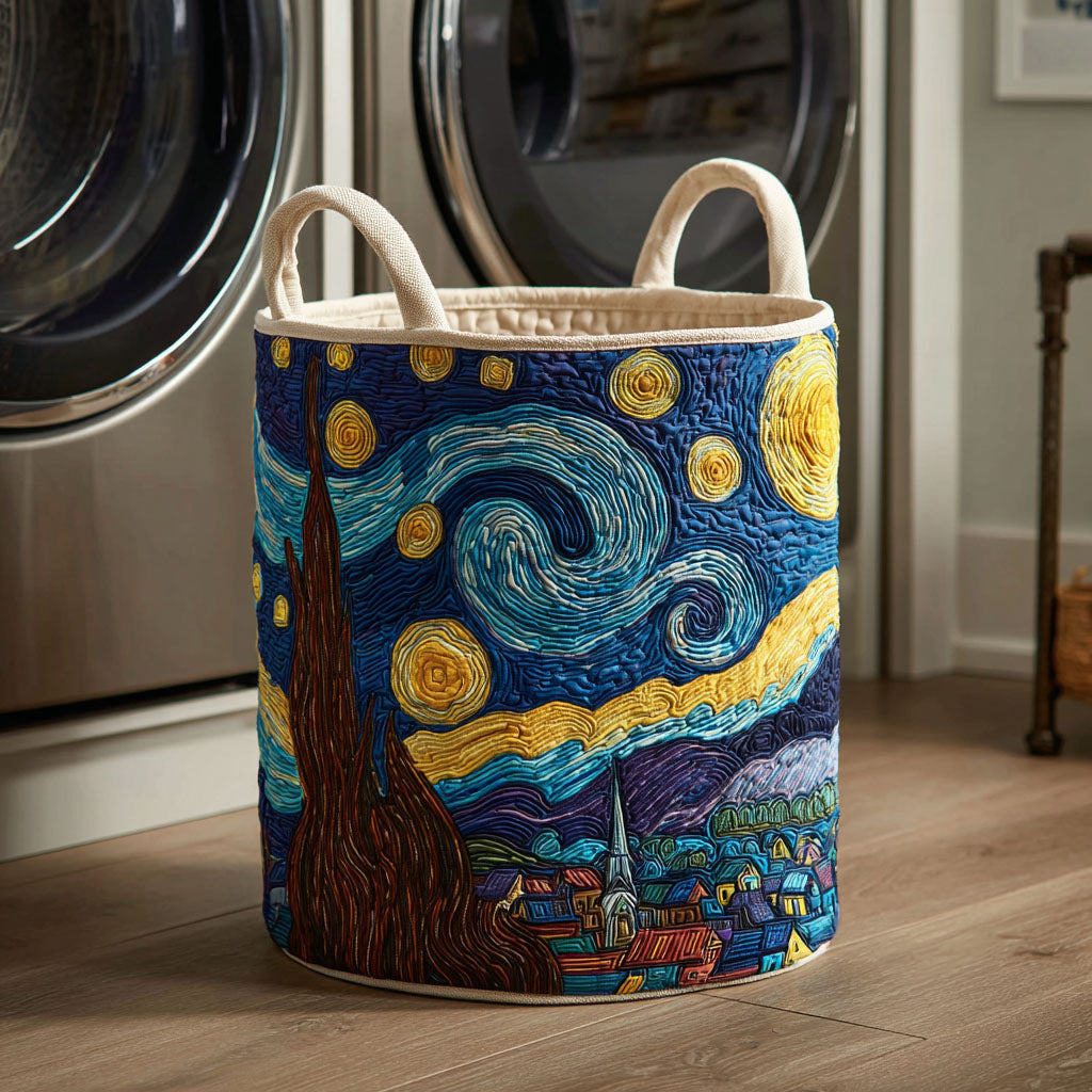 Canasta de ropa acolchada con estampado flujo de estrellas