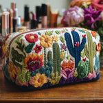 Cosmetiquera acolchada con estampado alma suculenta