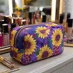 Cosmetiquera acolchada con estampado encanto del sol