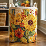 Canasta de ropa acolchada con estampado sueño de girasol