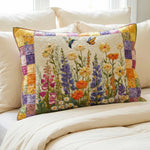 Funda de almohada acolchada con estampado patrón floral atemporal