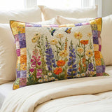Funda de almohada acolchada con estampado patrón floral atemporal