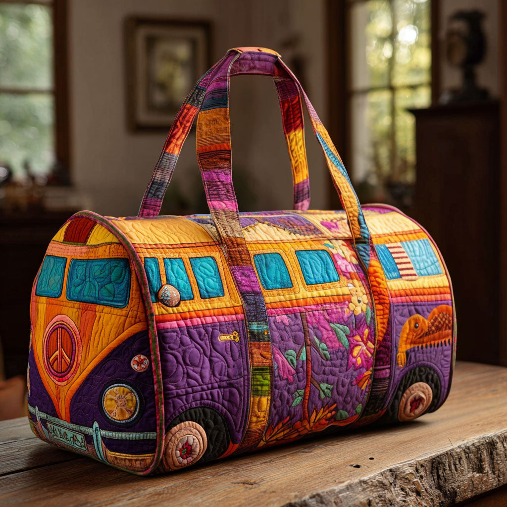 Bolso de viaje acolchado con estampado viajera atemporal