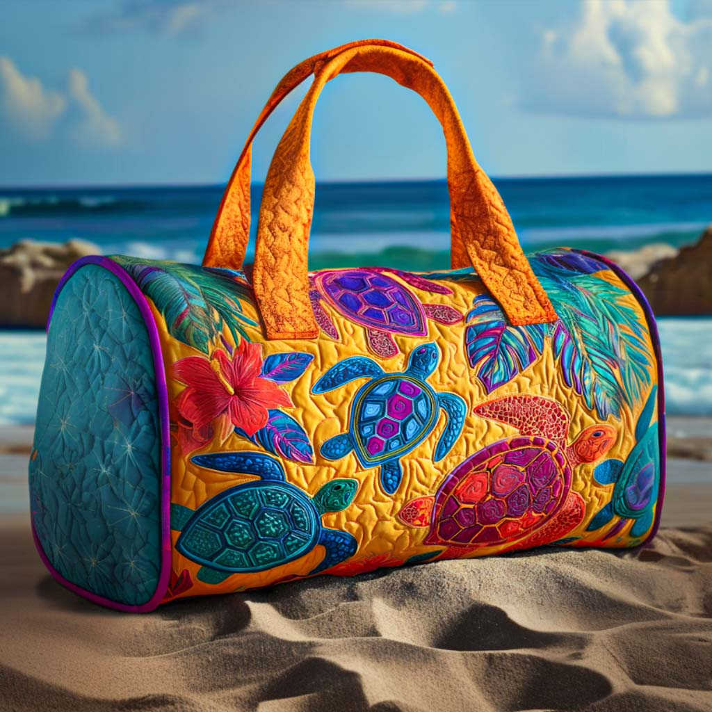 Bolso de viaje acolchado con estampado tortugas de colores