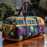 Bolso de viaje acolchado con estampado senderos