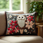 Funda de almohada acolchada con estampado susurros de búho
