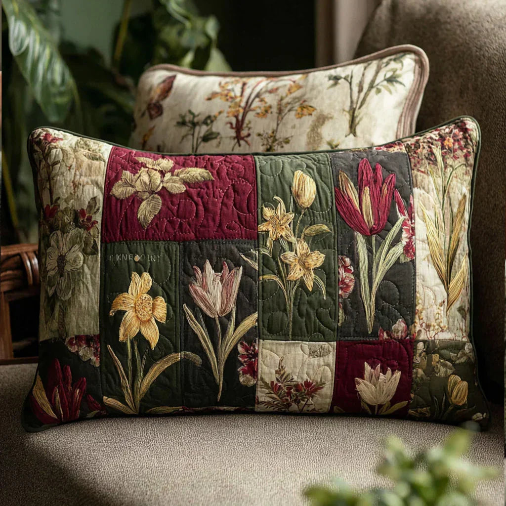Funda de almohada acolchada con estampado sueños de flores silvestres