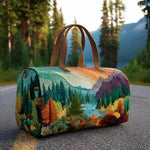 Bolso de viaje acolchado con estampado bosque brillante