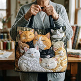 Bolso acolchado con estampado gatitos durmiendo