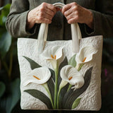 Bolso acolchado hecho a mano – Lirios blancos