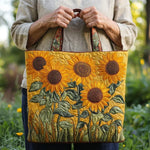 Bolso acolchado con estampado girasoles