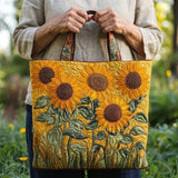 Bolso acolchado con estampado girasoles