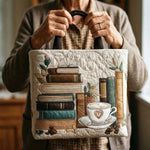 Bolso acolchado con estampado capítulo café
