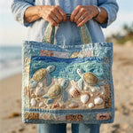 Bolso acolchado con estampado tortugas marinas
