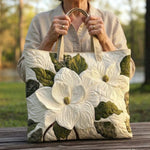 Bolso acolchado con estampado elegantes lirios blancos